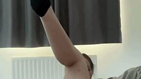 Horny British brunette coed squirts hard solo toy play webcam