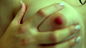 playing with my small perky nipples up close 😊