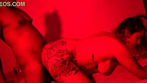 Hot Tat Girl's Redroom Fuck Fest—Cuckold Watches Her Cum Swap!