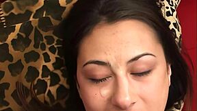 Amateur shaved teen brunette sucks big cock boobs cumshot pov