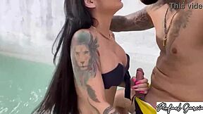 i met this sexy big ass brunette brazilian beach babe and creampied her tight pussy hard pov