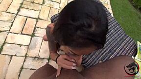 bareback bbc blowjob cum in mouth natasha rios poolside interracial pounding