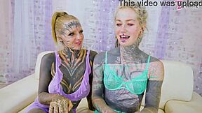 wanna see two tattooed goth teens gape asses in atm double anal orgy ending in facials?