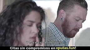 brunette spanish slut rides cock passionately with creampie finish