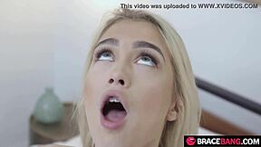 Blonde Braces Cutie Anastasia Knight Craves Petite Teen Cock Sucking