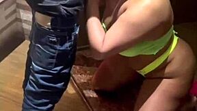 my young wife rides this skinny hung guy's massive cock deep