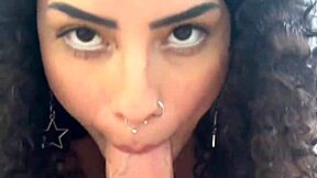 petite latina gags deepthroat rides rough pov cum tits