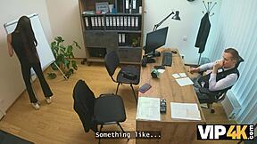 Brunette Teen's Shaved Pussy Destroyed on Desk