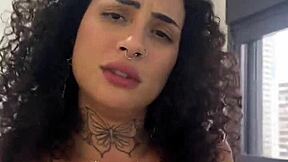 petite latina gags deepthroat rides rough pov cum tits