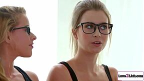 Wanna see this petite nerd finger her BFF's wet pussy?