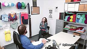 Office officer's cock hungers for teen pussy