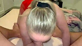 step sis sucks so good he fingers her throat then fucks from behind