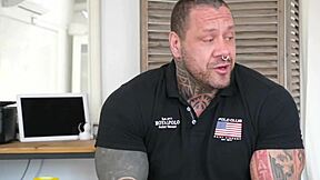 Redhead pornstar shaves pussy for bareback monster cock