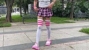 fucked a miniskirt shemale prostitute gaping her ass with monster cock