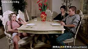 Teen Craves Xander's Huge Cock While Family Friend Watches Intently