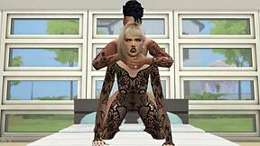 girl in lingerie bent over for rough doggystyle game fuck