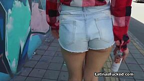 Colombian teen's round ass beauty drops low for a hardcore reality cock blowjob thrill