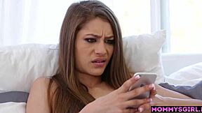 Stepdaughter Texts Lead to Stepmom's Big Tits Lick