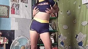 cute asian babe shakes tight ass phonk dance bota na pista