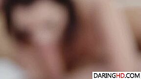 petite lea guerlin chokes on big cock before rough anal pounding