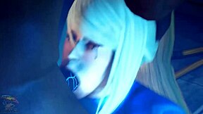 zero suit samus gets birthday facefuck from monster cock