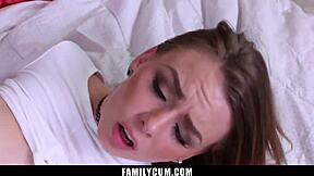 Naughty Stepsis Lets Bro Pull Panties Aside For Taboo Pussy Masturbation Lesson