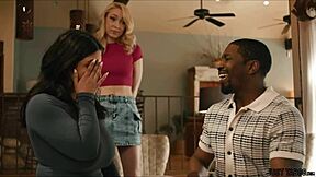 My lesbian lover husband joins for wild pussy pounding fun