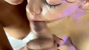 busty brunette stepmom and stepsis in tub sucking me off till i bust on tits