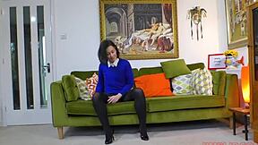 senior citizen begs to rip into my young pussy on sofa