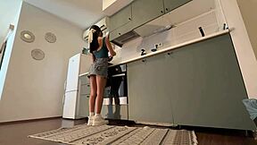 Petite college coeds flash asses and pussies in shared apartment for likes