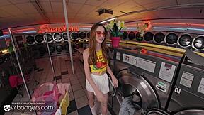 vr bangers redhead teen blows huge cock while stealing wet panties pov ride