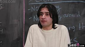 Detention turns into gangbang with teen student Haley Spades anal dp pounding