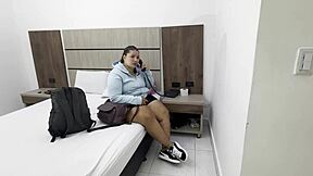 school buds hit hotel for bareback big cock pussy pounding ride