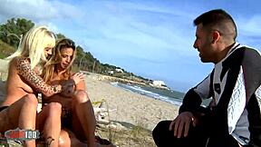 Public Beach 3Some Hot Blonde Stefani Tarrago Busty Latina Milf Oiled Fuck