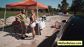 hot blonde jc wilds with massive boobs fucked hard at car wash by johnny love