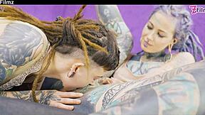 shy goth punk teen tries first anal fingering with toys gaping tight hole