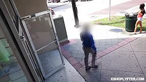 shoplifter judy jolie gags on cock during deep office cavity search