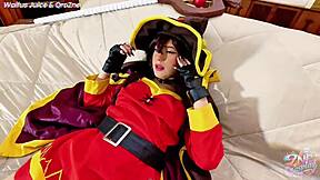 Megumin Cosplay Petite Latina Rides Monster Cock