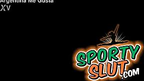 round ass teen works out in tight lycra shorts showing cameltoe