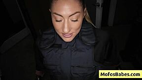 Sexy Tattoo Blonde Cop Begs For Hard Doggystyle Pounding