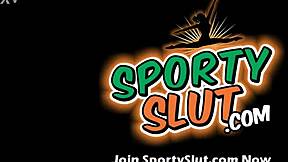 round ass teen works out in tight lycra shorts showing cameltoe