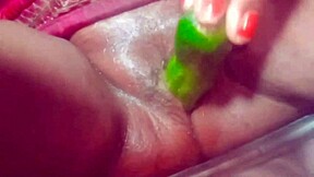 Chubby Indian Wife Fucked by Cucumber on Ranch