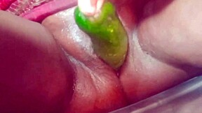 Chubby Indian Wife Fucked by Cucumber on Ranch