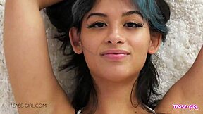 brunette teen shows her perfect body