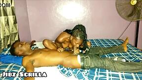 oh fuck jibz scrilla's big black cock fills my ebony teen pussy till he cums!