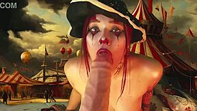 harley quinn cosplay babe stretches ass cheeks with giant dildo toy