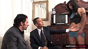 lou charmelle's rough double penetration gaping in heels party