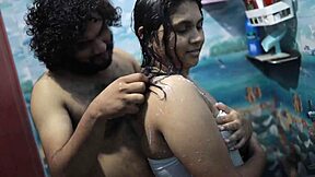 dig into this horny desi bhabhi's steamy shower play with her big ass curves